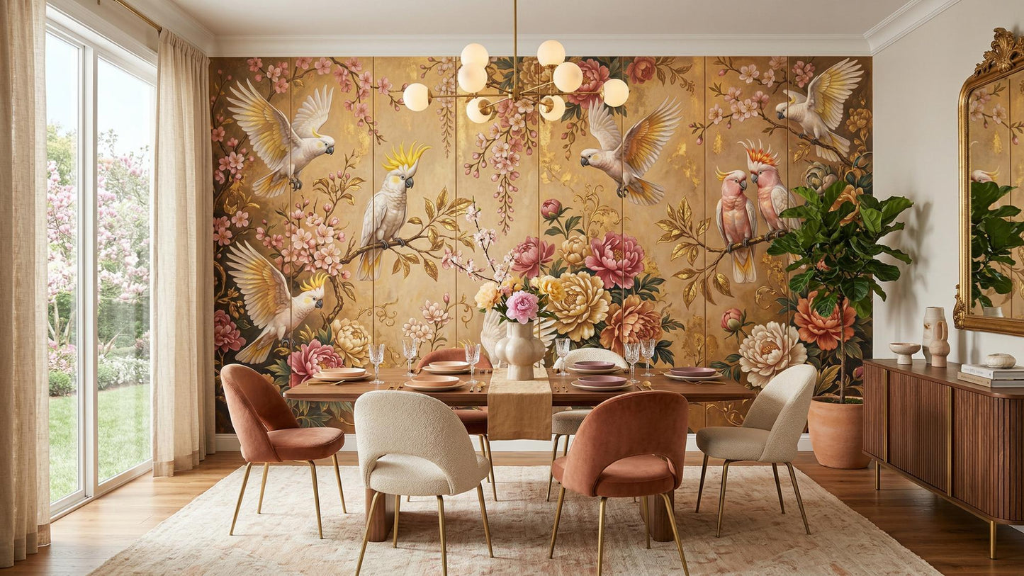 Traditional Gold wallpaper for Dining Room