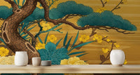 Traditional Gold wallpaper for Living Room