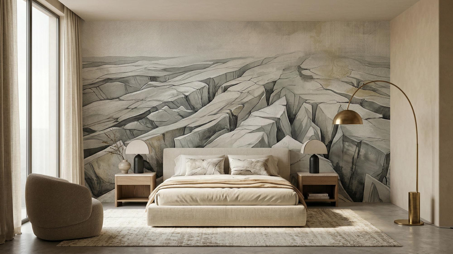 Abstract Gray wallpaper for Bedroom