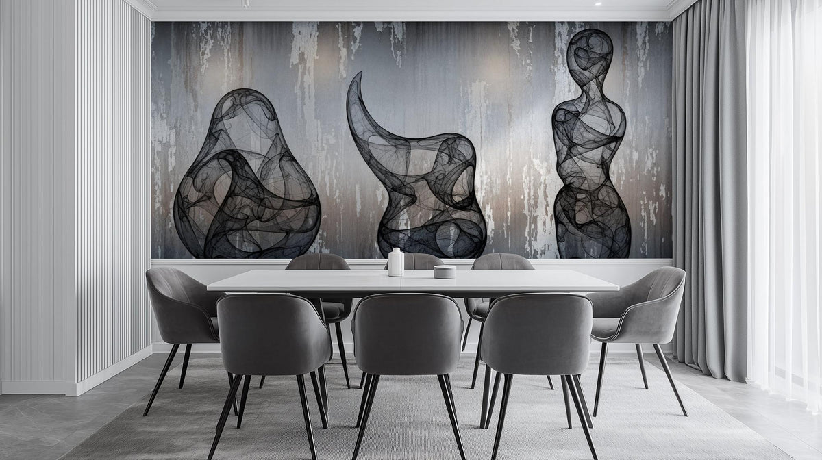 Abstract Gray wallpaper for Dining Room