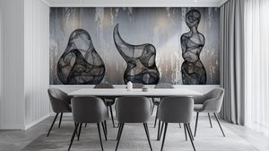 Abstract Gray wallpaper for Dining Room