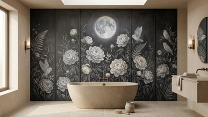 Art Nouveau Gray wallpaper for Bathroom