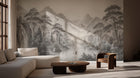 Mountain Artistic Gray wallpaper for Living Room