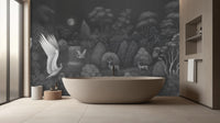Contemporary Gray wallpaper for Bathroom