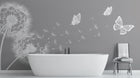 Contemporary Gray and white wallpaper for Bathroom