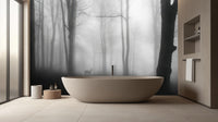 Contemporary Gray wallpaper for Bathroom