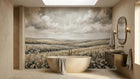 Contemporary Gray wallpaper for Bathroom