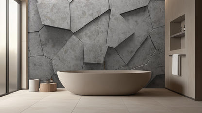 Contemporary Gray wallpaper for Bathroom