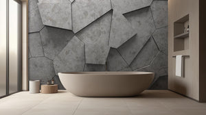 Contemporary Gray wallpaper for Bathroom
