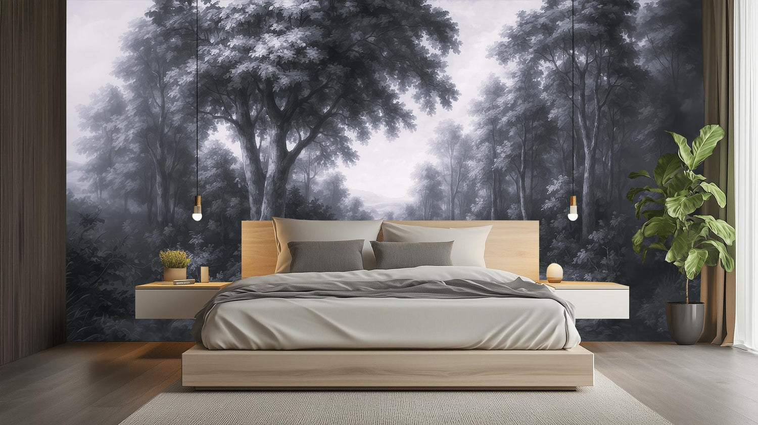 Contemporary Gray wallpaper for Bedroom