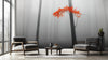Scarlet Leaf on Misty Forest Wallpaper