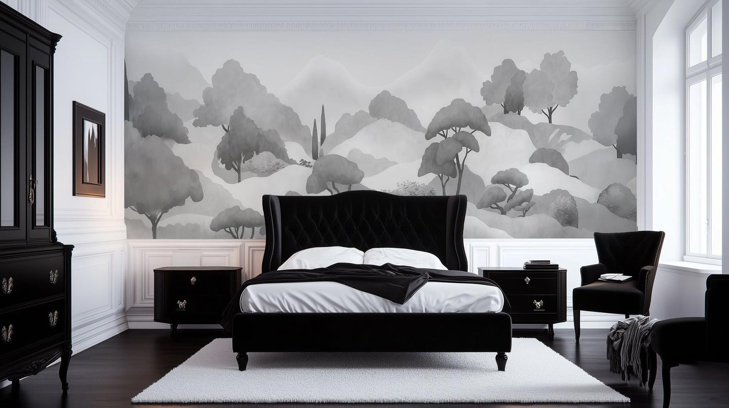 Contemporary Gray wallpaper for Bedroom