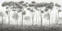 Monochrome Forest Silhouette Wallpaper