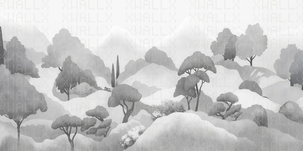 Huzurlu Monokrom Manzara Duvar Kağıdı - Sample