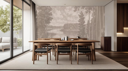 Contemporary Gray wallpaper for Dining Room