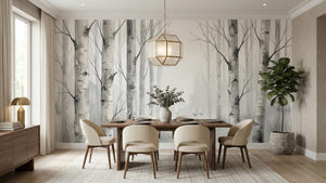 Contemporary Gray wallpaper for Dining Room