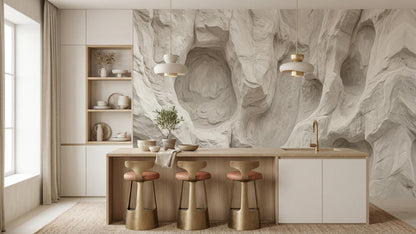 Contemporary Gray wallpaper for Dining Room
