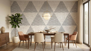 Contemporary Gray wallpaper for Dining Room