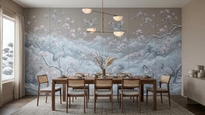 Contemporary Gray wallpaper for Dining Room