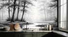 Contemporary Gray wallpaper for Kitchen
