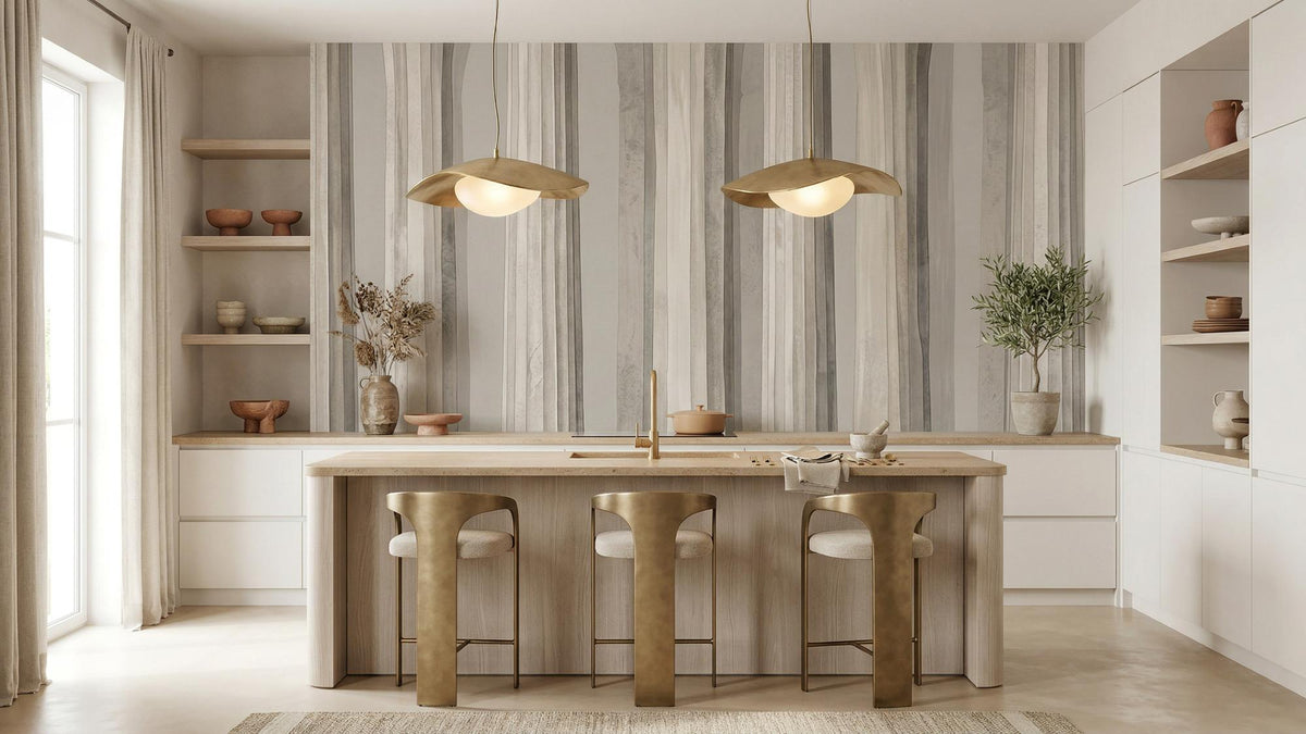 Contemporary Gray wallpaper for Kitchen