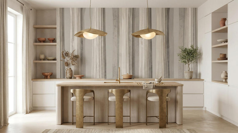 Contemporary Gray wallpaper for Kitchen