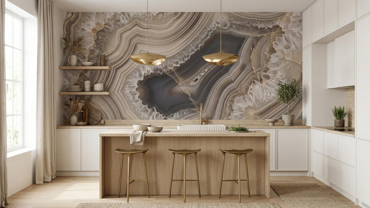 Contemporary Gray wallpaper for Kitchen