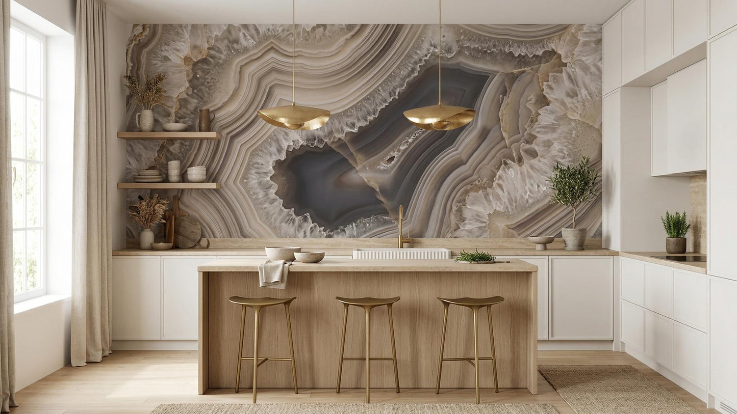 Contemporary Gray wallpaper for Kitchen