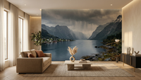 Contemporary Gray wallpaper for Living Room