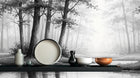 Contemporary Gray wallpaper for Living Room