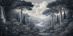 Monochrome Wilderness Scene Wallpaper