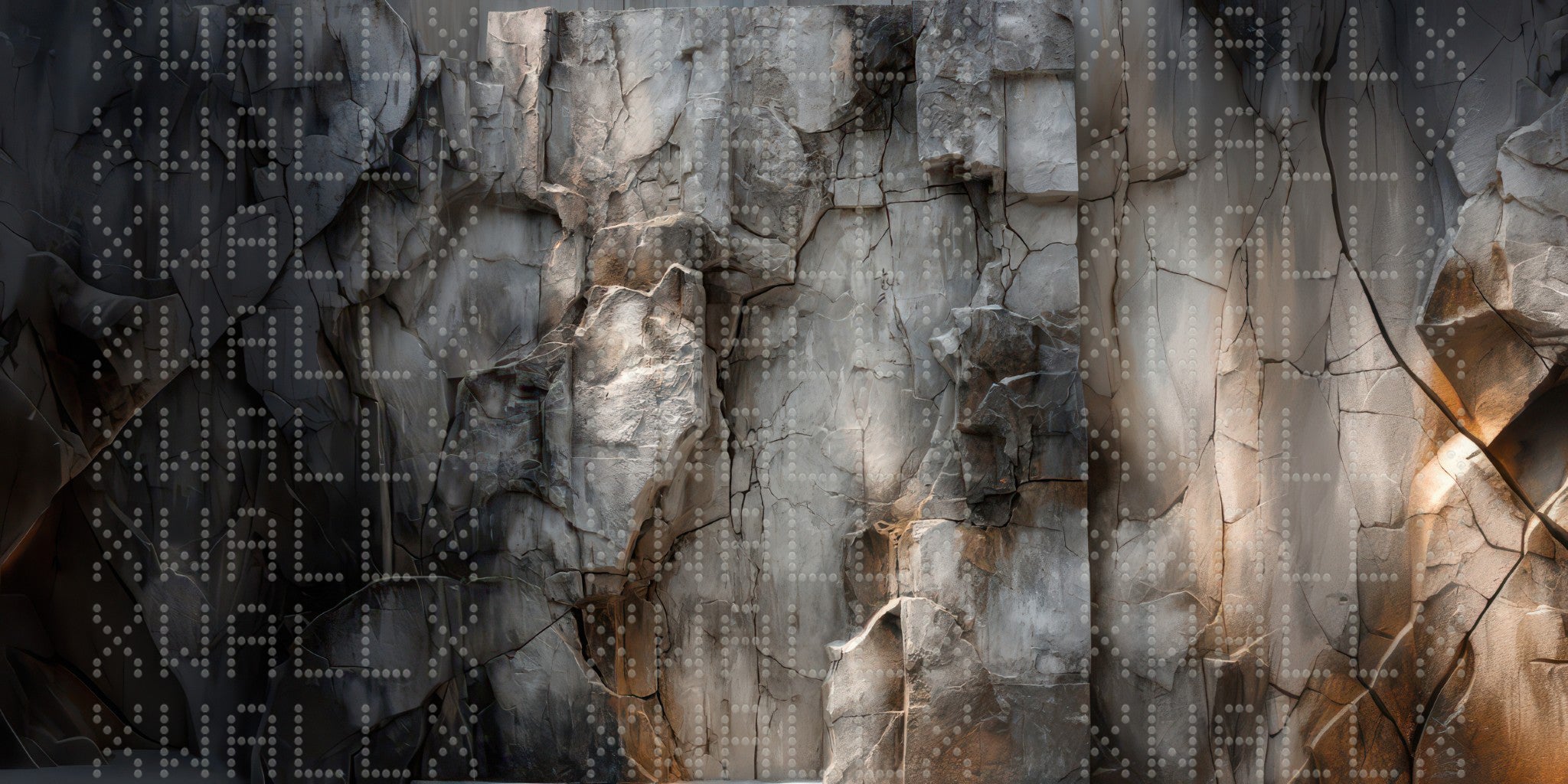 Monochrome Rock Face Wallpaper