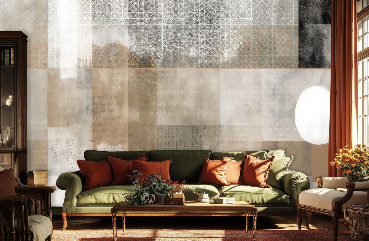 Contemporary Gray wallpaper for Living Room