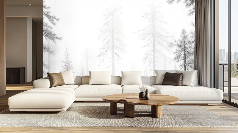 Contemporary Gray wallpaper for Living Room