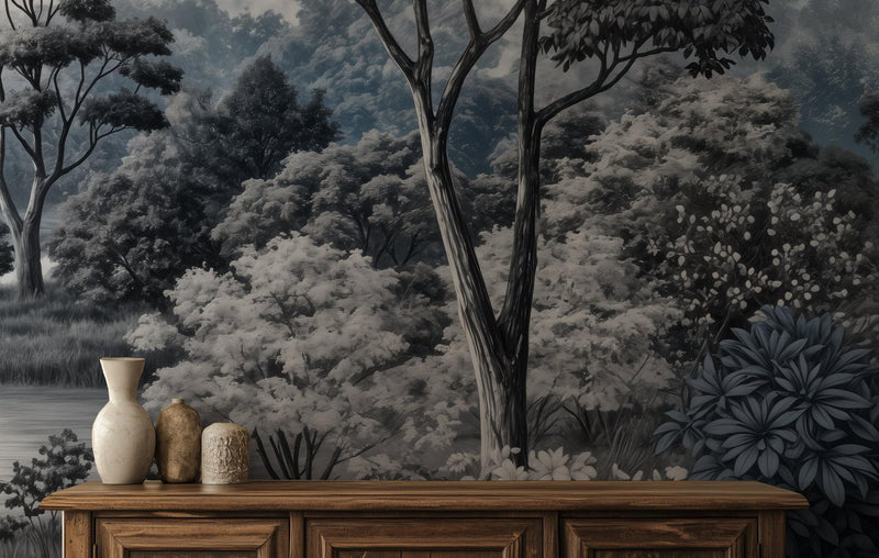 Contemporary Gray wallpaper for Living Room