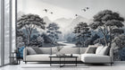 Contemporary Gray wallpaper for Living Room