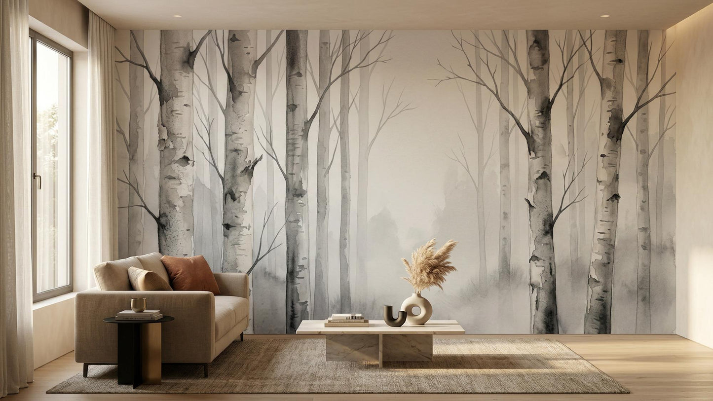 Contemporary Gray wallpaper for Living Room