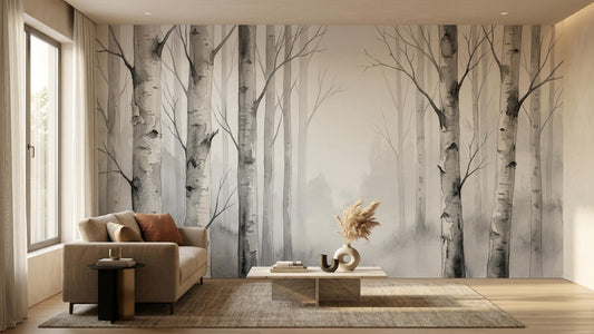 Contemporary Gray wallpaper for Living Room