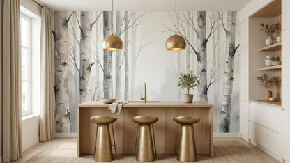 Contemporary Gray wallpaper for Living Room
