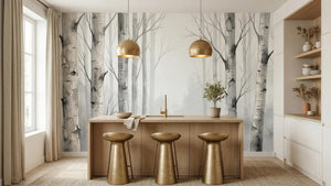 Contemporary Gray wallpaper for Living Room