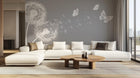 Contemporary Gray wallpaper for Living Room
