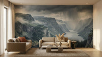 Nature Landscape Mountain wallpaper mural for a living room feature wall