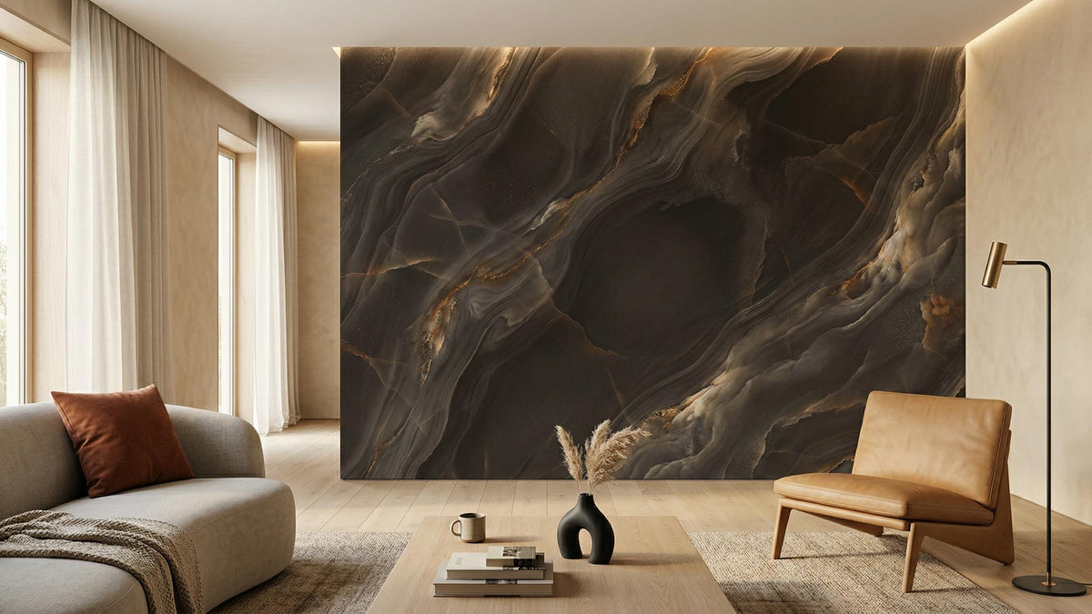 Contemporary Gray wallpaper for Living Room