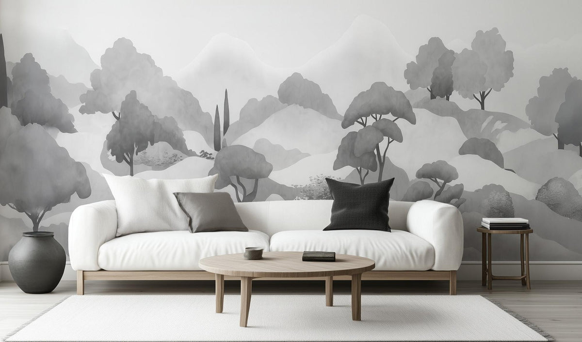 Contemporary Gray wallpaper for Living Room