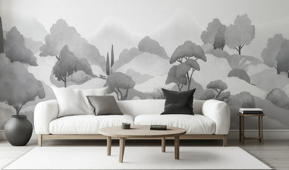 Contemporary Gray wallpaper for Living Room