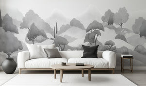 Contemporary Gray wallpaper for Living Room