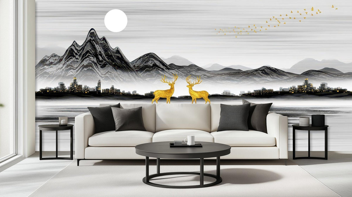 Contemporary Gray wallpaper for Living Room