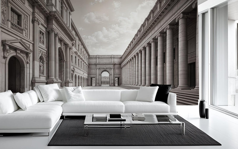 Contemporary Gray wallpaper for Living Room