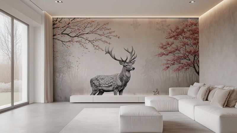 Contemporary Gray wallpaper for Living Room