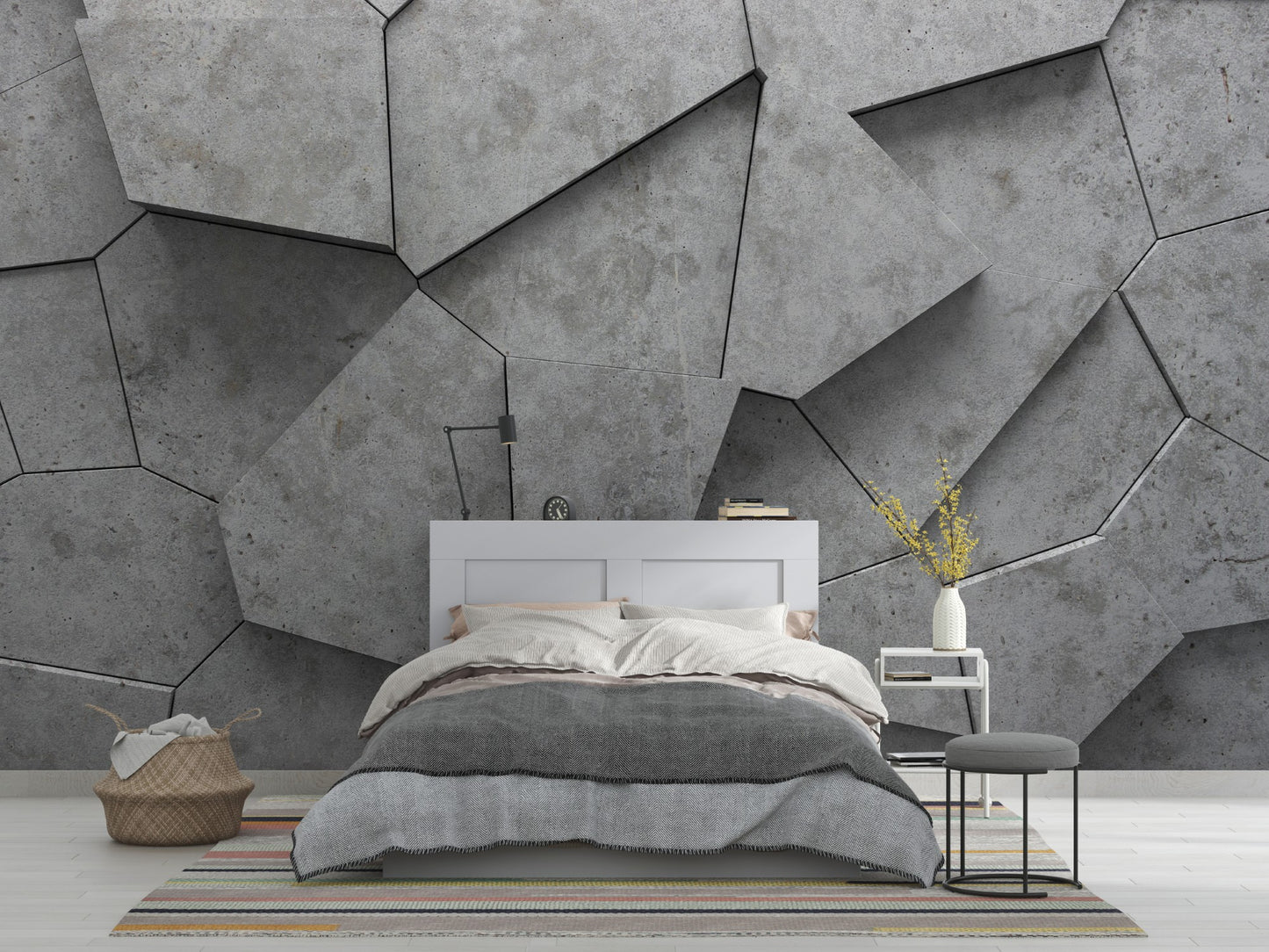 Industrial Gray wallpaper for Living Room